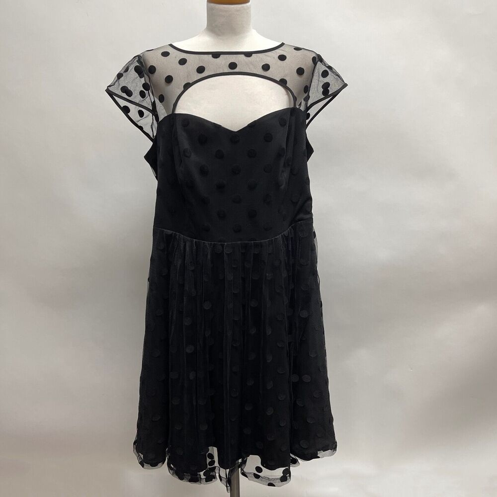 City Chic Women's‎ Dress Large Size 20 Black Sheer Top NWT $139.95
